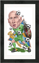 Framed Poster: Atlanta United Brad Guzan Cartoon (12" x 20")